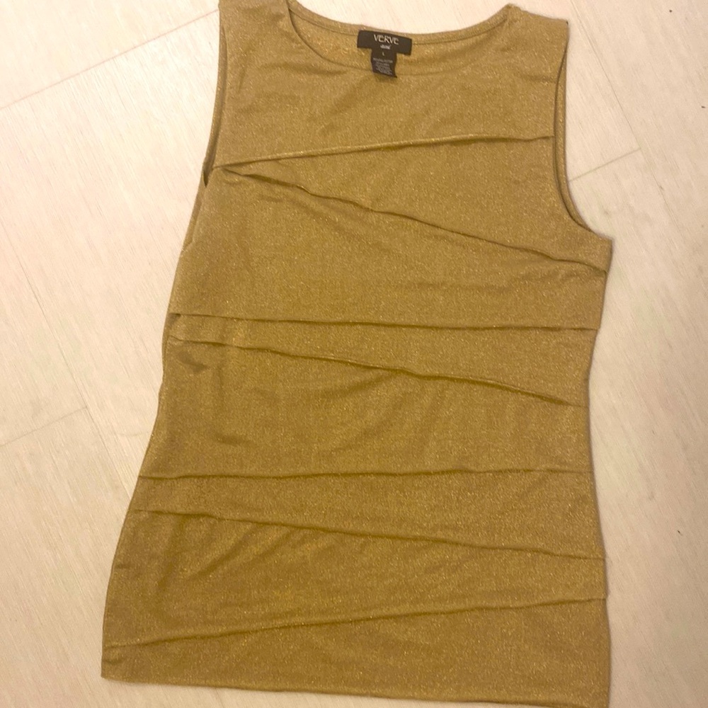 Verve sleeveless gold sparkle top
